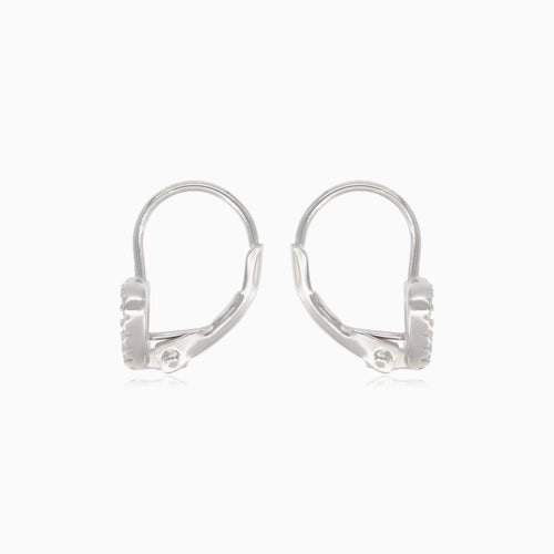 Silver drop earrings with heart