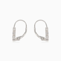 Silver drop earrings with three shapes