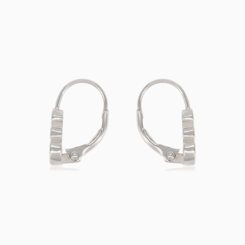 Silver drop earrings with three shapes