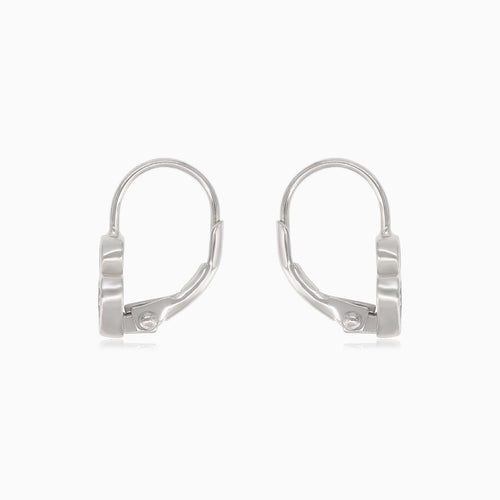 Silver drop earrings with heart and circle