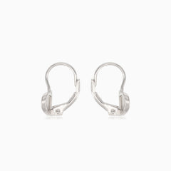 Boucles d’oreilles cœur en argent avec zircon cubique semi-recouvert