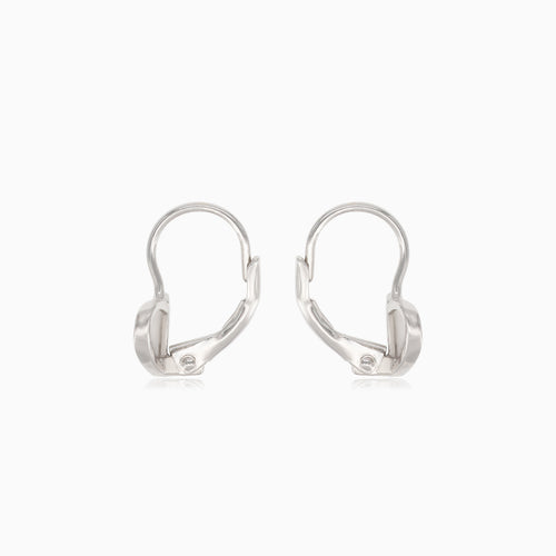 Pendientes de plata con corazón y circonitas cúbicas medio cubiertas