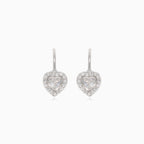 Stříbrné náušnice ve tvaru srdce se zirkony