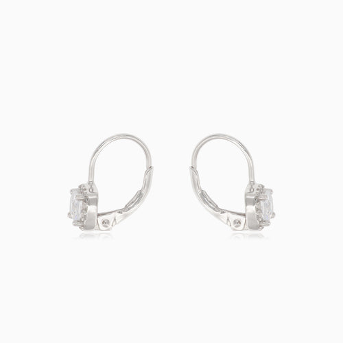 Silver earrings with square cubic zirconia
