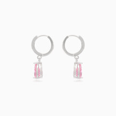 Pendientes de plata con cuarzo rosa