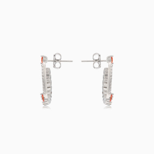 Boucles d’oreilles puces cercles en argent avec pierres synthétiques