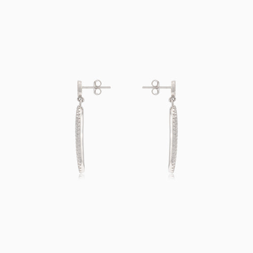 Boucles d'oreilles en argent avec ovales suspendus