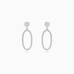 Boucles d'oreilles en argent avec ovales suspendus