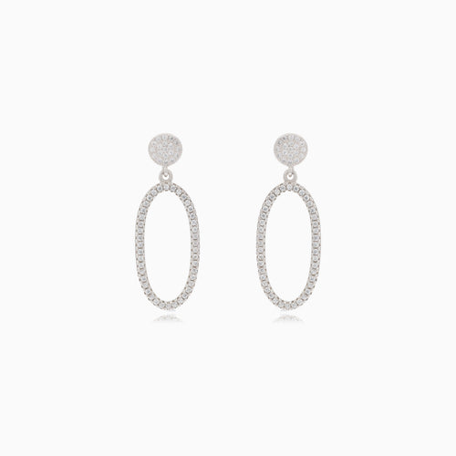 Boucles d'oreilles en argent avec ovales suspendus
