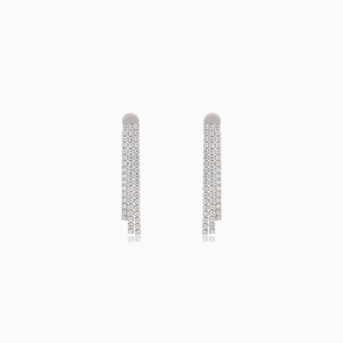 Boucles d'oreilles en argent avec zirconium cubique suspendu