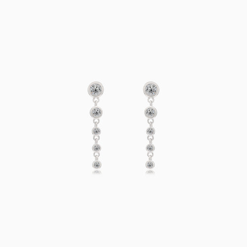 Stříbrné řetízkové náušnice s kubickými zirkony