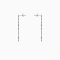 Silberne hängende Steckerohrringe mit Onyx