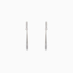 Stříbrné visací tyčinkové náušnice se zirkony