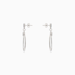 Boucles d’oreilles puces cercles pendants en argent