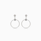 Boucles d’oreilles puces cercles pendants en argent