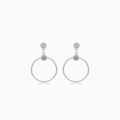 Boucles d’oreilles puces cercles pendants en argent