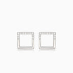 Stříbrné náušnice čtverečky