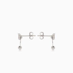 Boucles d'oreilles en argent avec anneau en forme de papillon