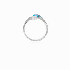 Marquise-Blauer-Topas-Ring