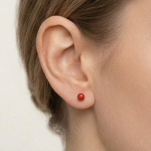 Korálové náušnice pecky