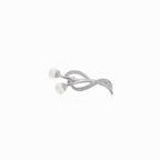 Silver brooch  with white pearl accent