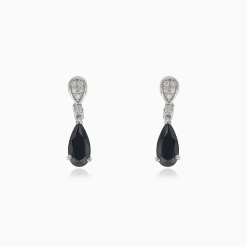 Stříbrné visací náušnice s onyxem