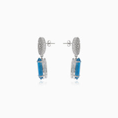 Pendientes con turmalina y círculo de circonita cúbica