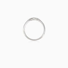 Bague de fiançailles élégante en or blanc pour femmes