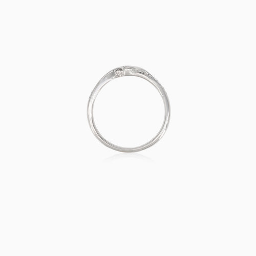 Bague de fiançailles élégante en or blanc pour femmes