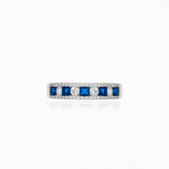 Safírový prsten stříbrný