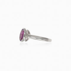 Silberring mit ovalem Amethyst
