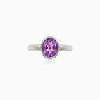 Silberring mit ovalem Amethyst
