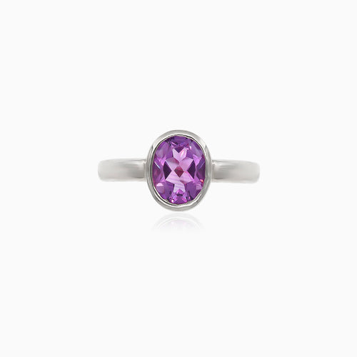 Silberring mit ovalem Amethyst