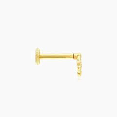Stylish cubic zirconia gold circle piercing