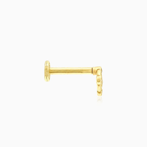 Stylish cubic zirconia gold circle piercing