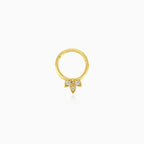 Stylish cubic zirconia gold hoop piercing