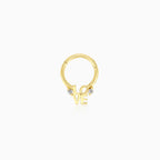 Zlatý piercing s obručí lásky