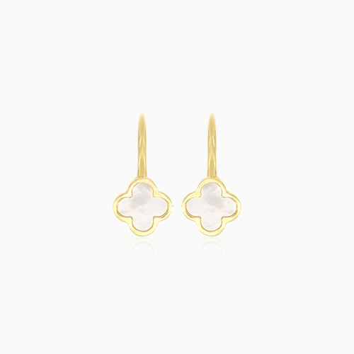 Kleeblatt-Design-Perlen-Tropf-Ohrringe