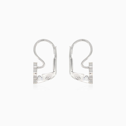 Weißgold Ohrhänger mit Perlmutt und Kleeblatt-Anhänger