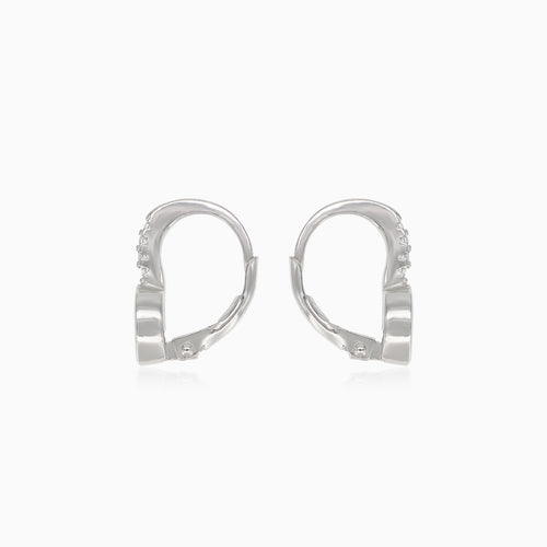 Stříbrné náušnice s oválným růženínem