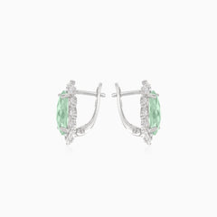 Silberne Ohrstecker mit grünem Amethyst