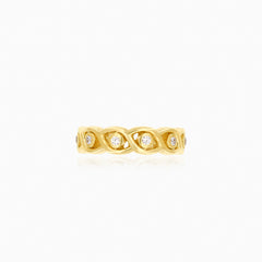 Goldener Damen-Earcuff mit Zirkonia-Akzent