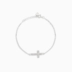 Bracelet croix en zircon cubique