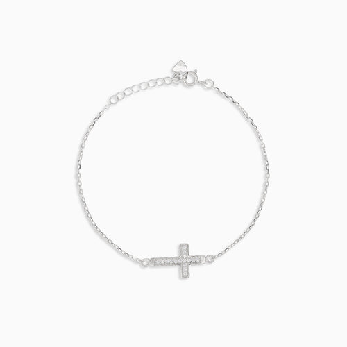 Bracelet croix en zircon cubique