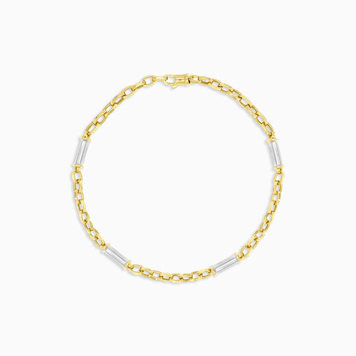 Dvoubarevný zlatý náramek pro muže