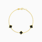 Chic black onyx gold bracelet
