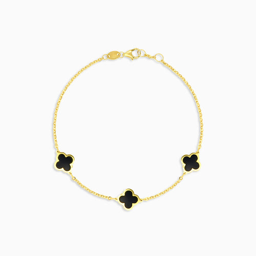 Chic black onyx gold bracelet