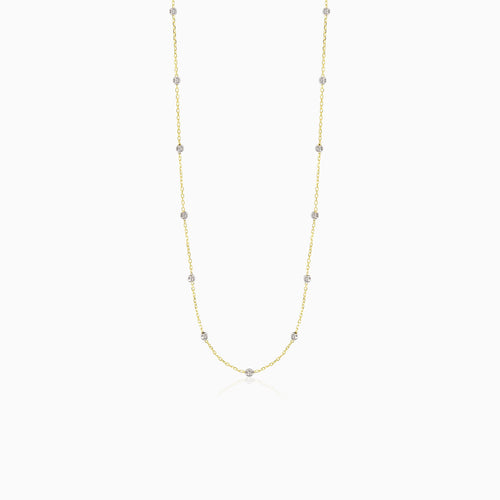 Smíšený náhrdelník ze zlatých korálků