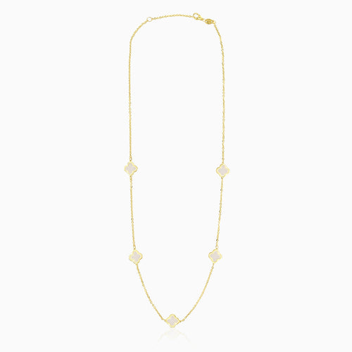 Elegantní náhrdelník ve tvaru zlatého čtyřlístku