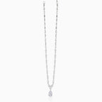 Sparkling silver necklace with cubic zirconia drop